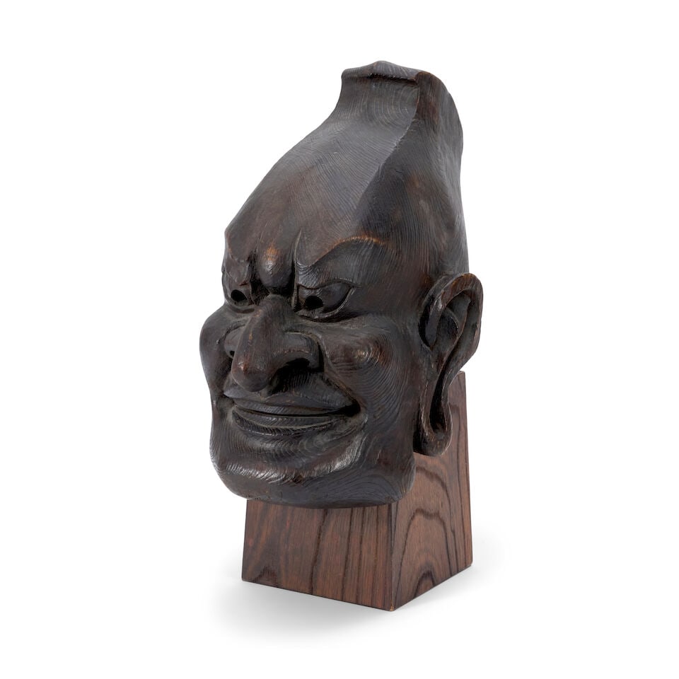 Kano Tessai (1845-1925), A Gigaku Mask Japan, Meiji (1868-1912) or Taisho (1912-1926) era, late ... - 2