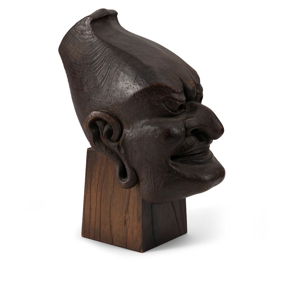 Kano Tessai (1845-1925), A Gigaku Mask Japan, Meiji (1868-1912) or Taisho (1912-1926) era, late ... - 3