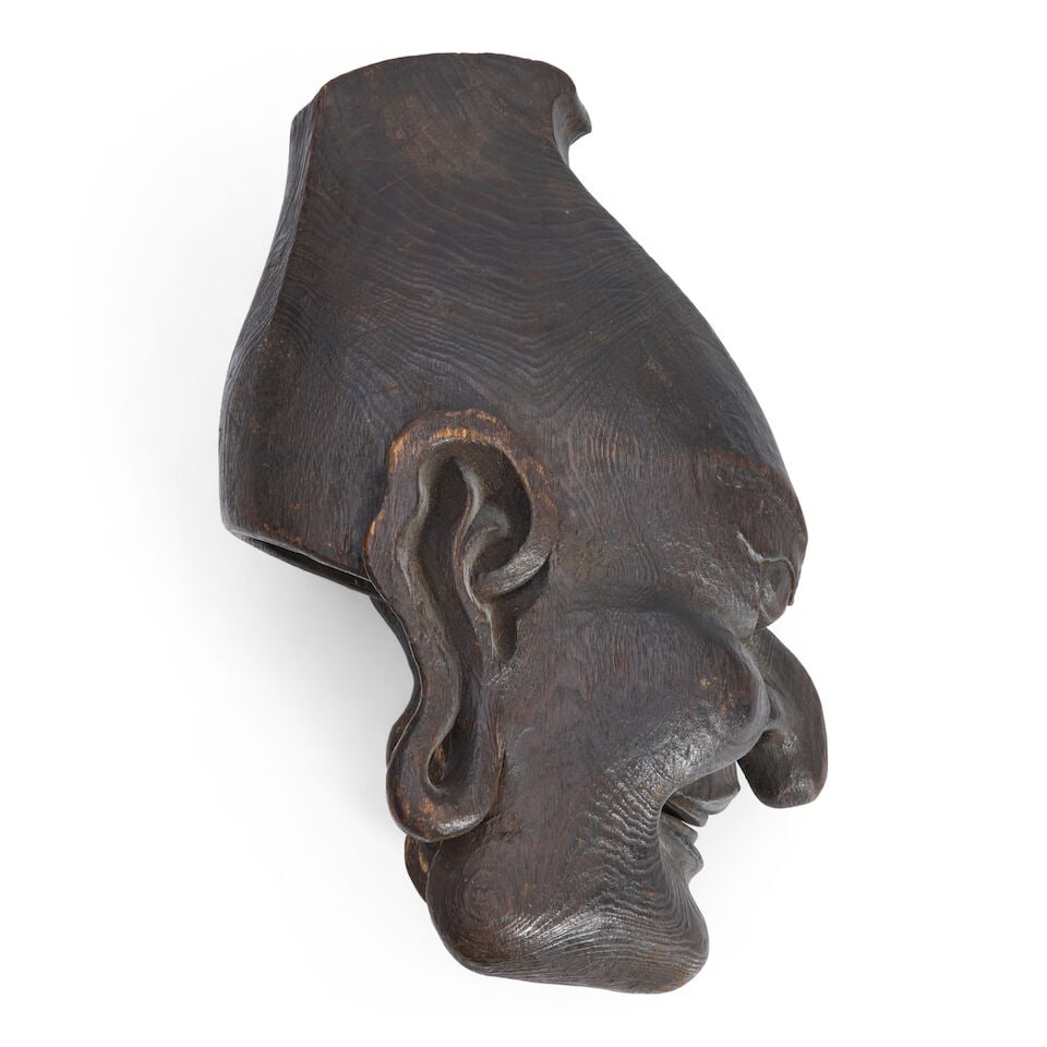 Kano Tessai (1845-1925), A Gigaku Mask Japan, Meiji (1868-1912) or Taisho (1912-1926) era, late ... - 5
