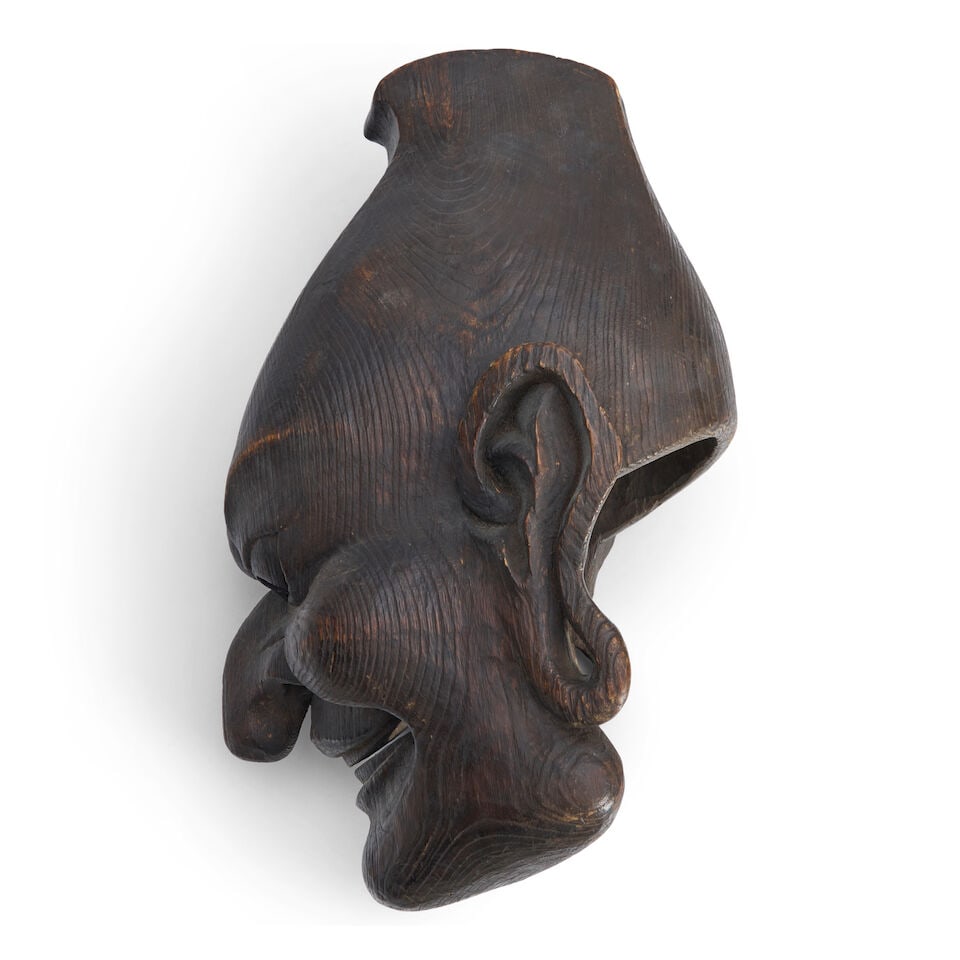 Kano Tessai (1845-1925), A Gigaku Mask Japan, Meiji (1868-1912) or Taisho (1912-1926) era, late ... - 6