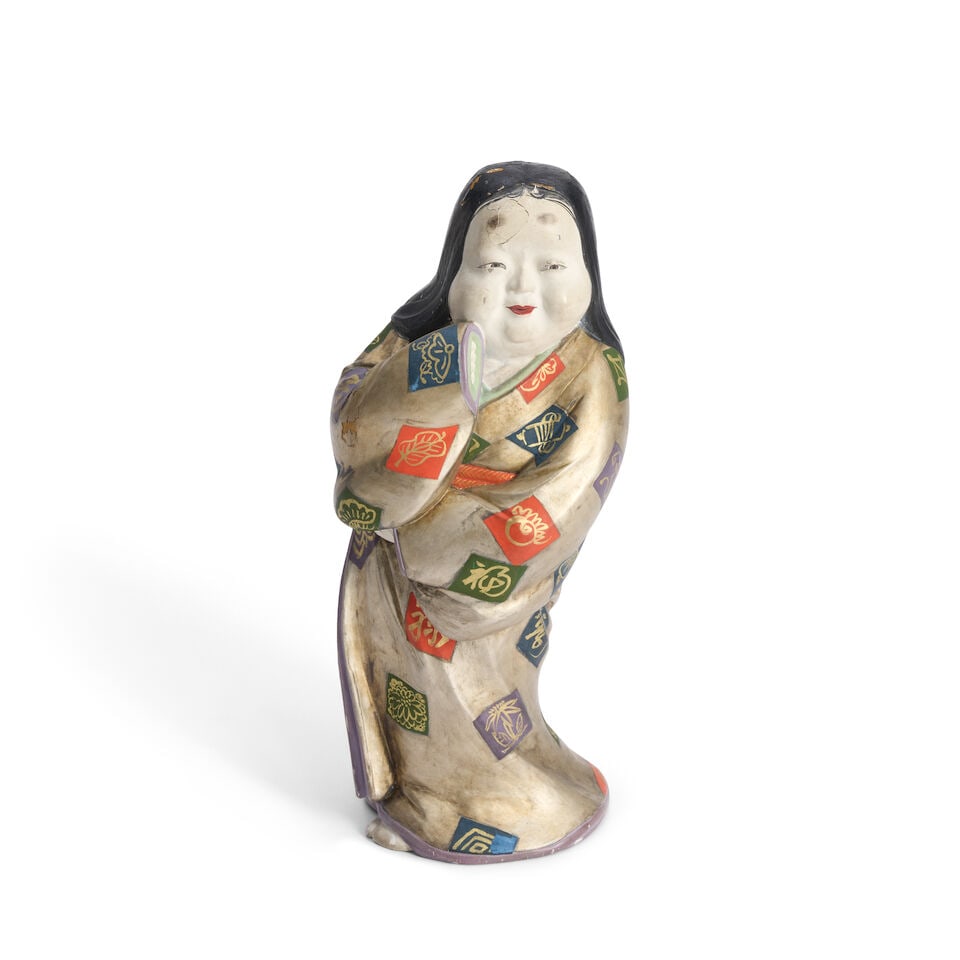 Kano Tessai (1845-1925), A Polychrome Lacquer Statue of Okame Japan, Meiji (1868-1912) or Taisho... (1 of 4)