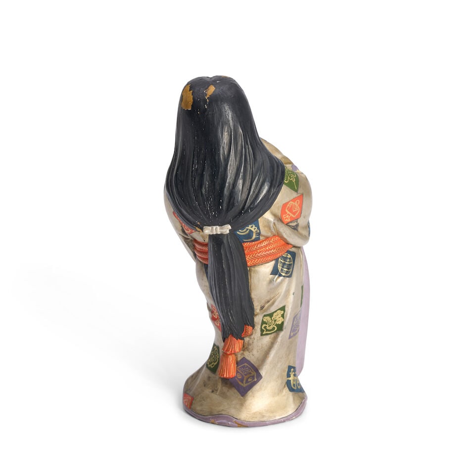 Kano Tessai (1845-1925), A Polychrome Lacquer Statue of Okame Japan, Meiji (1868-1912) or Taisho... - 4