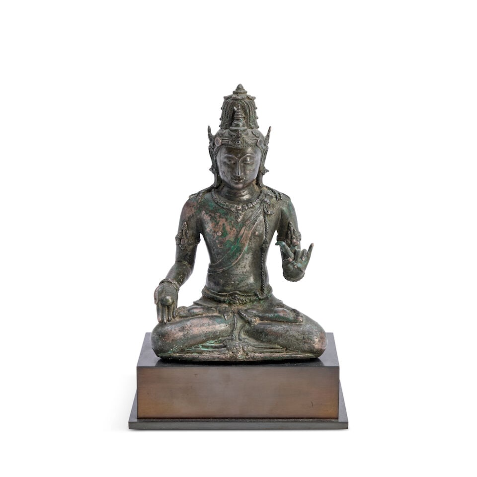 A Metal Alloy Seated Buddha Thailand, Ayutthaya style, 20th century, (1 of 2)