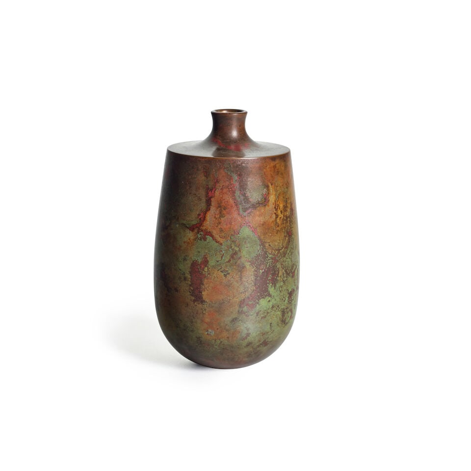 Hasegawa Yoshihisa (1928-2002), A Bronze Flower Vase Japan, Showa era (1926-1989), circa 1985, - 2