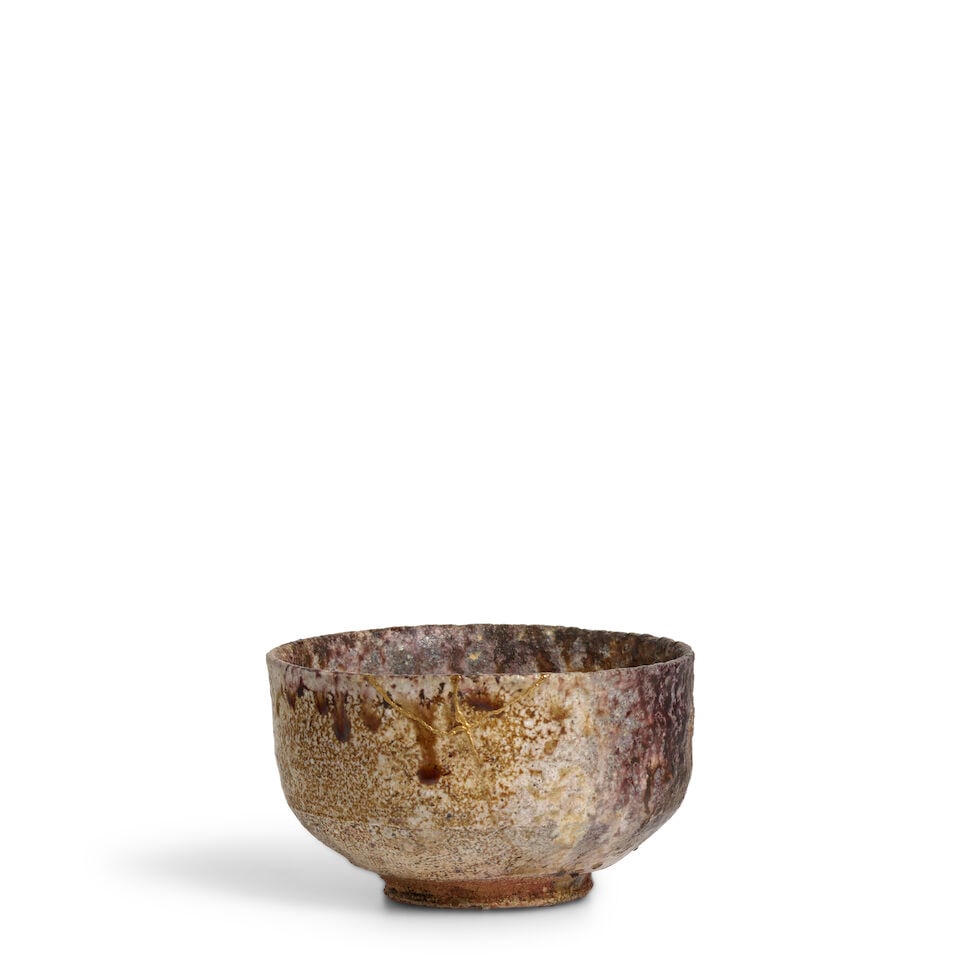 A Stoneware Iga-style Chawan (Tea Bowl) Japan, Showa (1926-1989) or Heisei (1989-2019) era, 20th...: A Stoneware Iga-style Chawan (Tea Bowl) Japan, Showa (1926-1989) or Heisei (1989-2019) era, 20th century, Decorated with a natural ash glaze, with a wood tomobako 2 7/8in (7.3cm) high Lot to be sold w