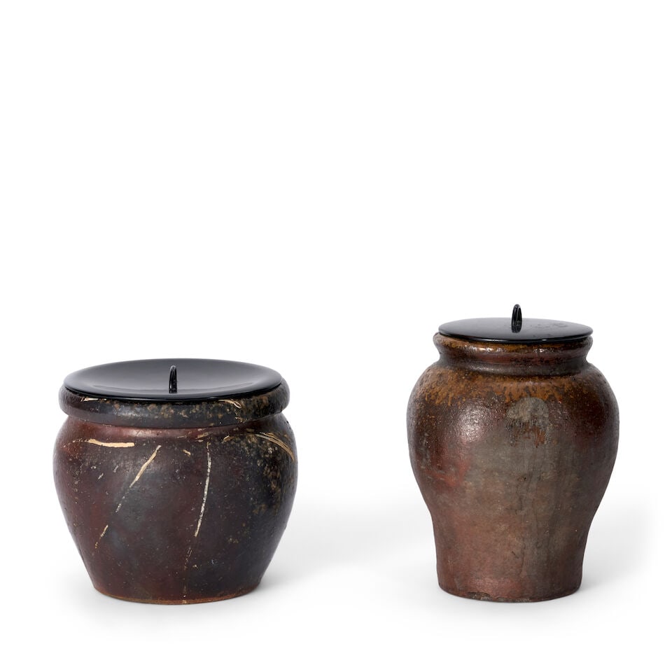 Two Ceramic Jars Japan, Showa (1926-1989) or Heisei (1989-2019) era, 20th century,: Two Ceramic Jars Japan, Showa (1926-1989) or Heisei (1989-2019) era, 20th century, A Tokoname-style jar; and a Tanba-style jar. 8 1/4in (21cm) height of tallest, overall Lot to be sold without reserve
