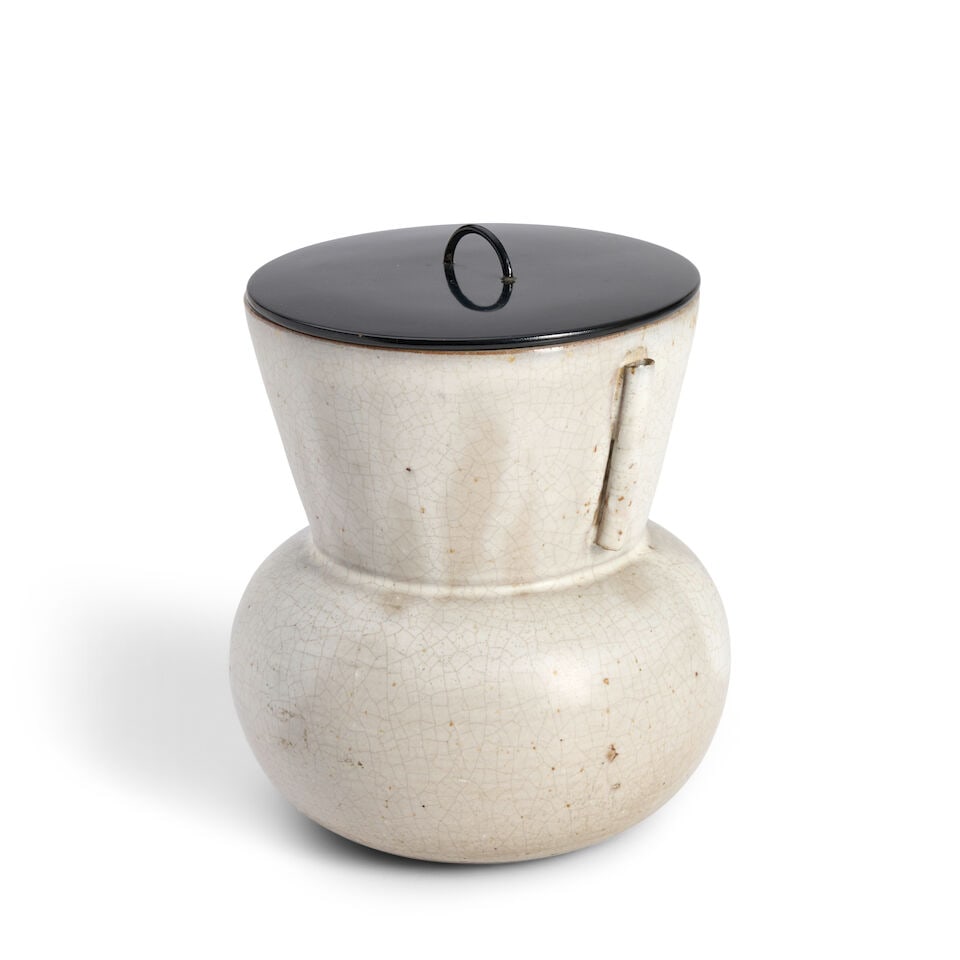 A Stoneware Takatori-style Mizusashi (Fresh-water Jar) Japan, Showa (1926-1989) or Heisei (1989-... - 2