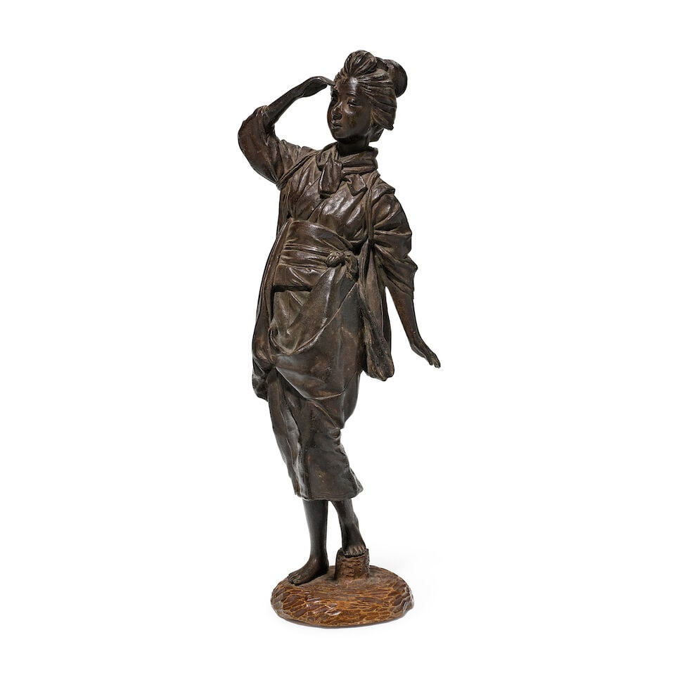 A Bronze Model of a Young Woman Meiji (1868-1912) or Taisho (1912-1926) era, late 19th/ early 20... (1 of 1)