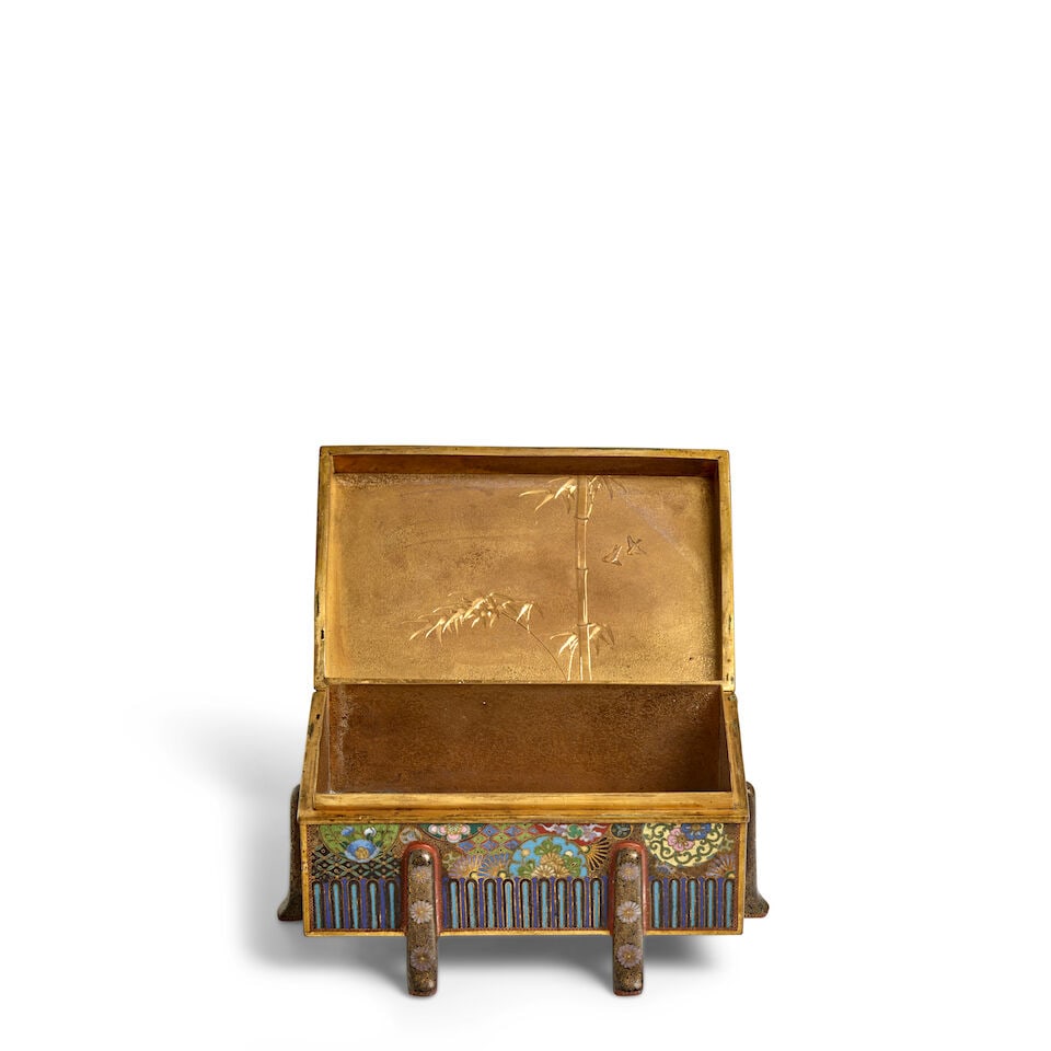 A Six-Legged Miniature Cloisonne-Enamel Chest Japan, Meiji era (1868-1912), circa 1900, - 3