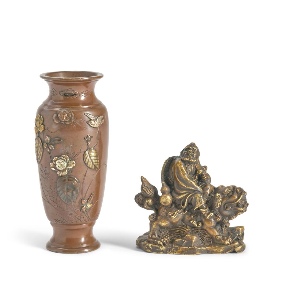 Two Bronze Decorative Items Japan, Meiji era (1868-1912), (2) (1 of 2)