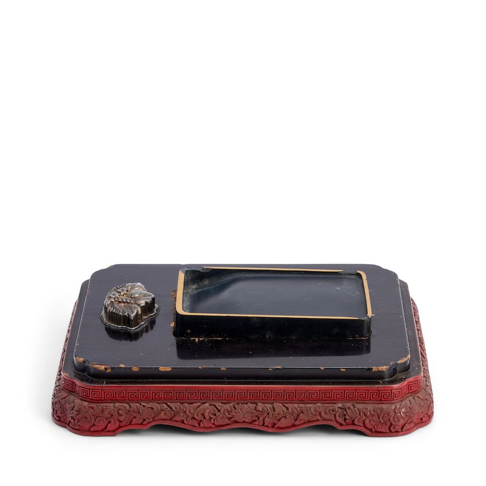A Red Tsuishu Lacquer Suzuribako (Box for Writing Utensils) Japan, Meiji era (1868-1912), late 1... - 2