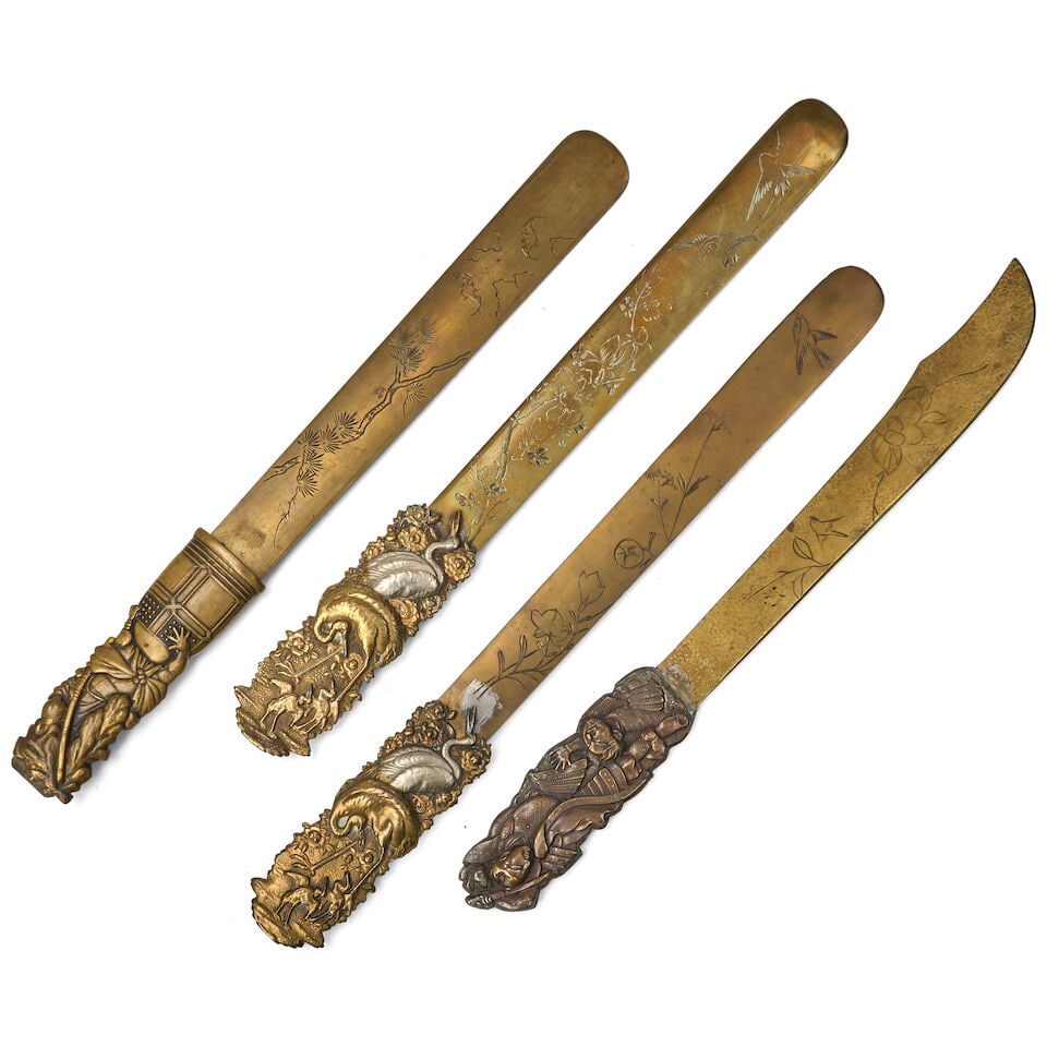 Four Mixed-metal Page Turners Japan, Meiji era (1868-1912), 19th century, (4) (1 of 2)