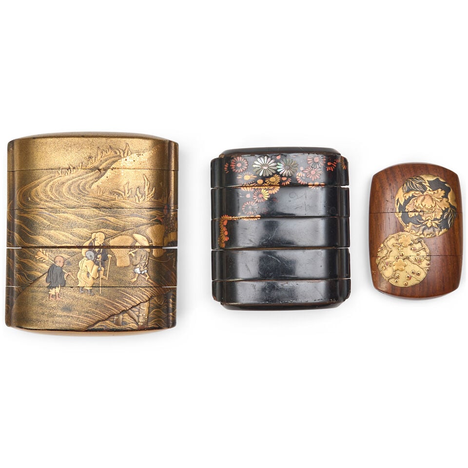 Three Lacquer Inro Japan, 19th/20th century, (3) (1 of 3)