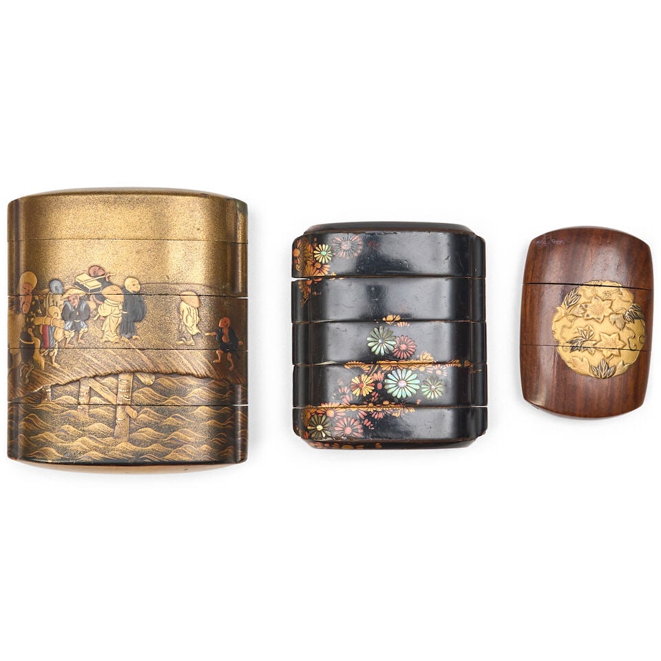 Three Lacquer Inro Japan, 19th/20th century, (3) - 3