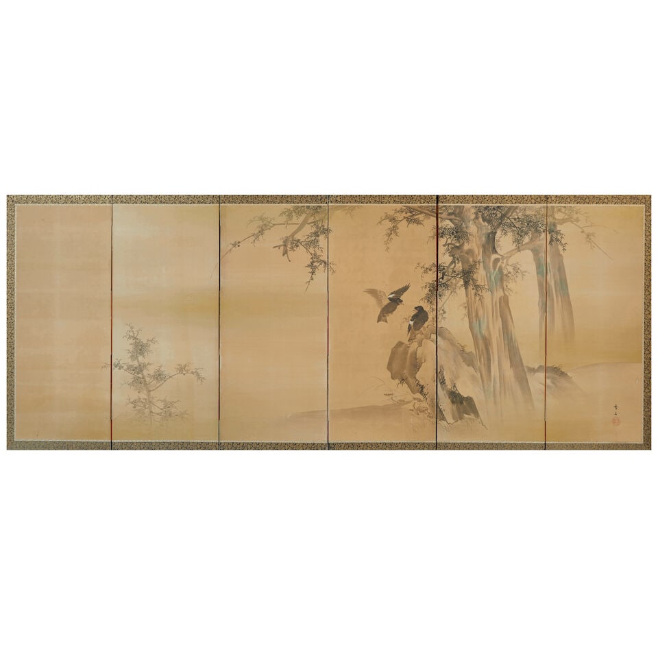 Sokyu (active early 20th century), Mynah birds Japan, Taisho (1912-1926) or Showa (1926-1989) er... - 2