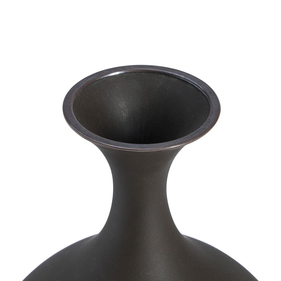 A Matte Iron Brown Cloisonné Vase Japan, Meiji era (1868-1912), - 3