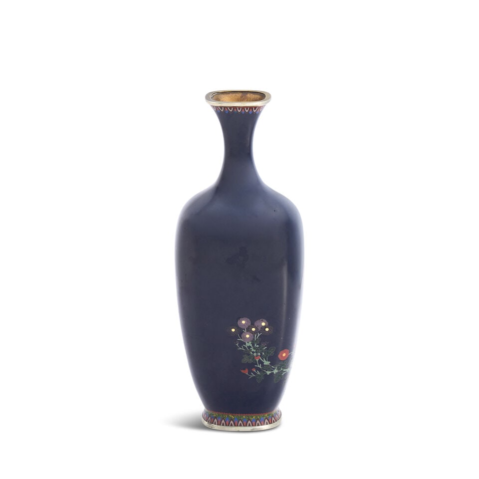 Gonda Hirosuke (1865-1937), A Midnight Blue Cloisonné Vase Japan, Meiji era (1868-1912), - 2