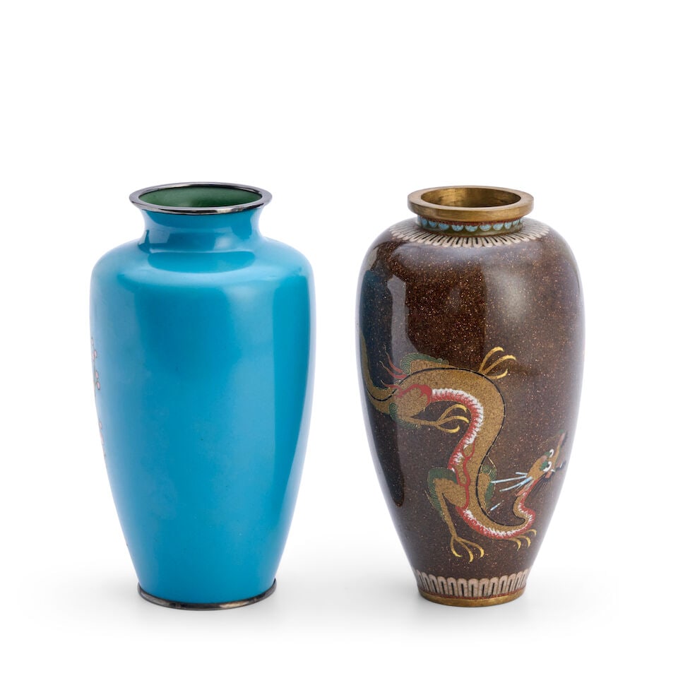 Two Cloisonné Vases Japan, Showa era (1926-1989), mid-20th century, (2) - 2