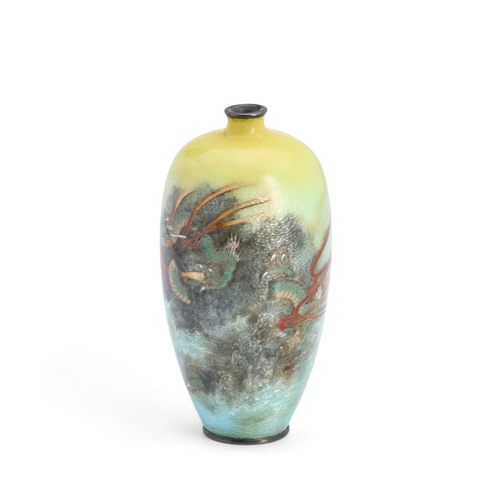 Kumeno Teitaro (1865-1939), A Small Ginbari Cloisonné Vase Japan, Taisho (1912-1926) or Sho... - 3