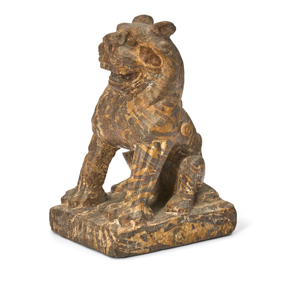 A Pudding Stone Carving of a Buddhist Lion Tang dynasty style, 20th century, - 2