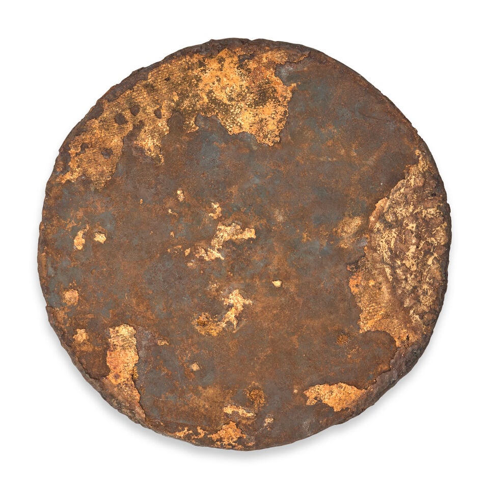 An Inlaid Cast Iron Mirror China, Han/Tang dynasty style, 20th century, - 2