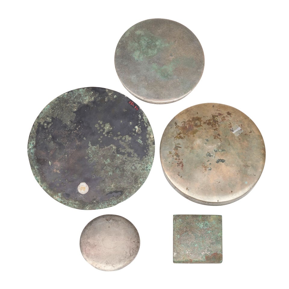 Five Cast Bronze Mirrors China, Warring States through Tang dynasty style, 20th century, (5) - 2