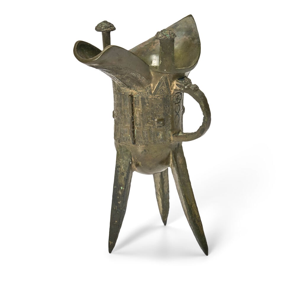 An Archaic Style Bronze Vessel, Jue China, Shang Dynasty style, Qing dynasty or later, - 2