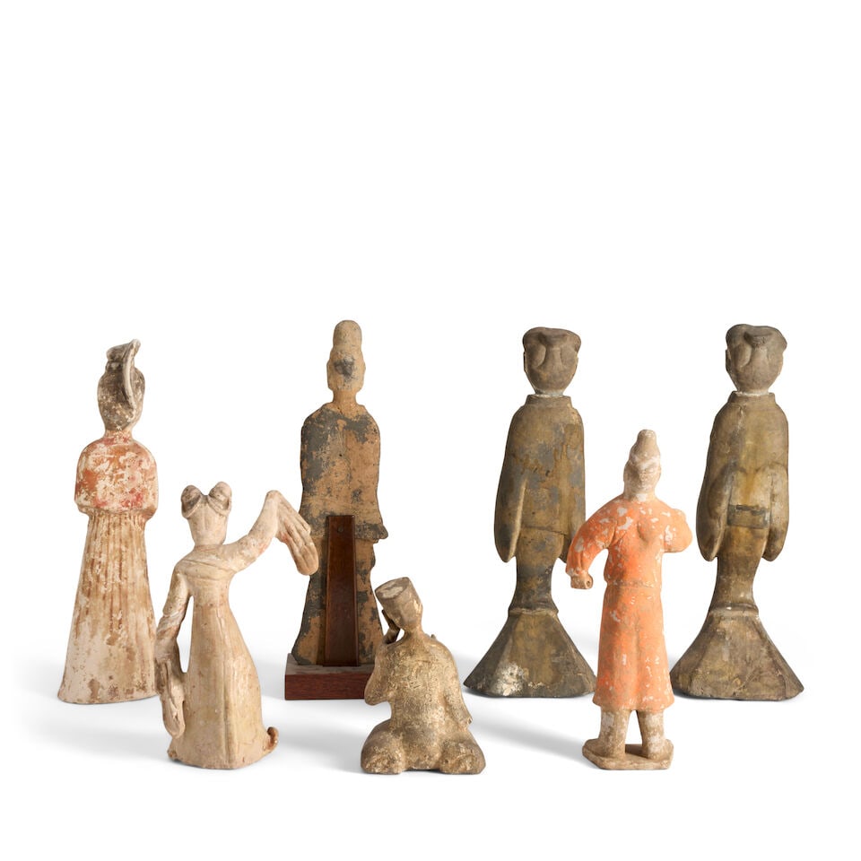 A Group of Seven Painted Pottery Figures China, Han dynasty and later, (7) - 2