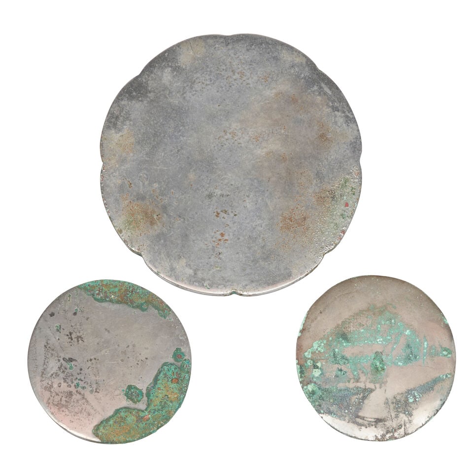 Three Bronze Mirrors Cast with Dragons China, Tang dynasty style, 20th century, (3) - 2