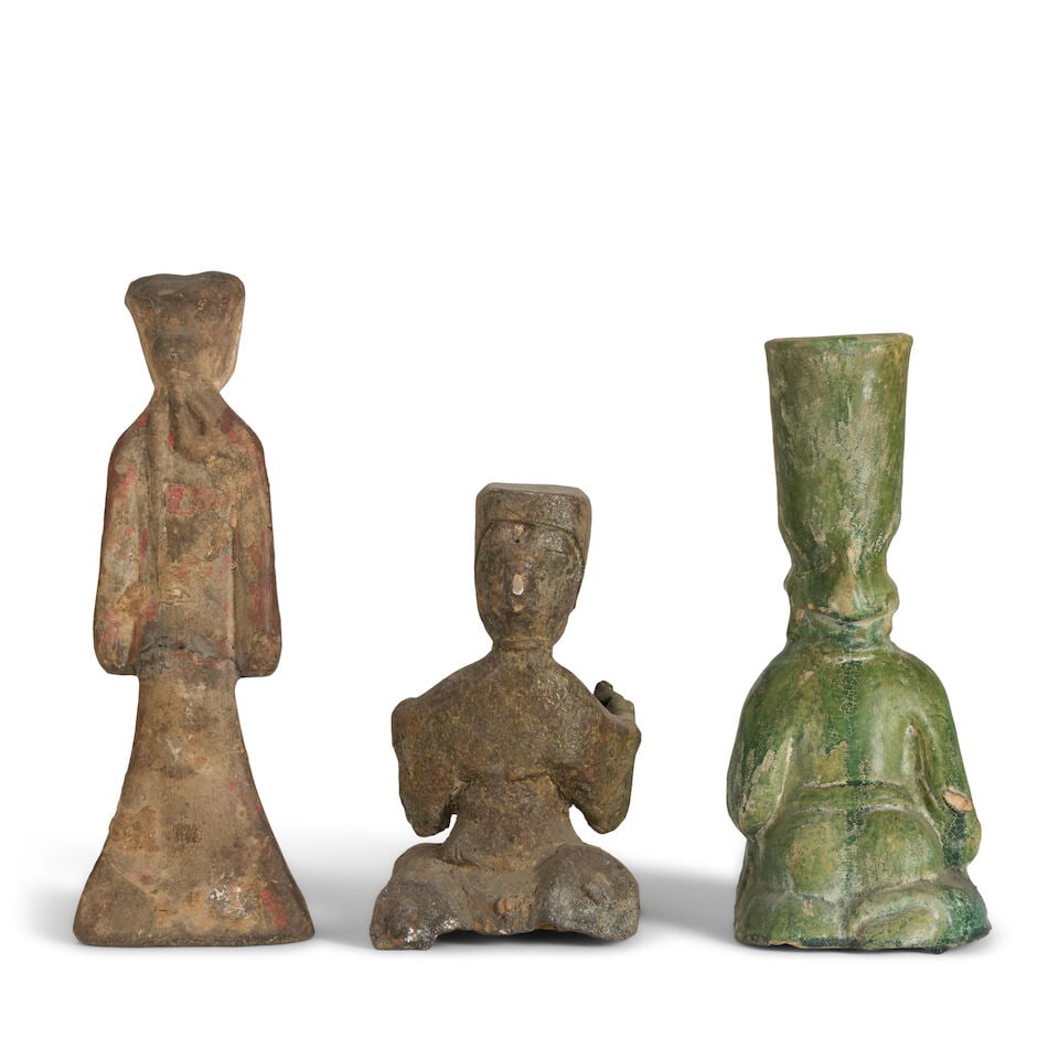 A Group of Three Pottery Figures China, Han dynasty style, 20th century, (3) - 2