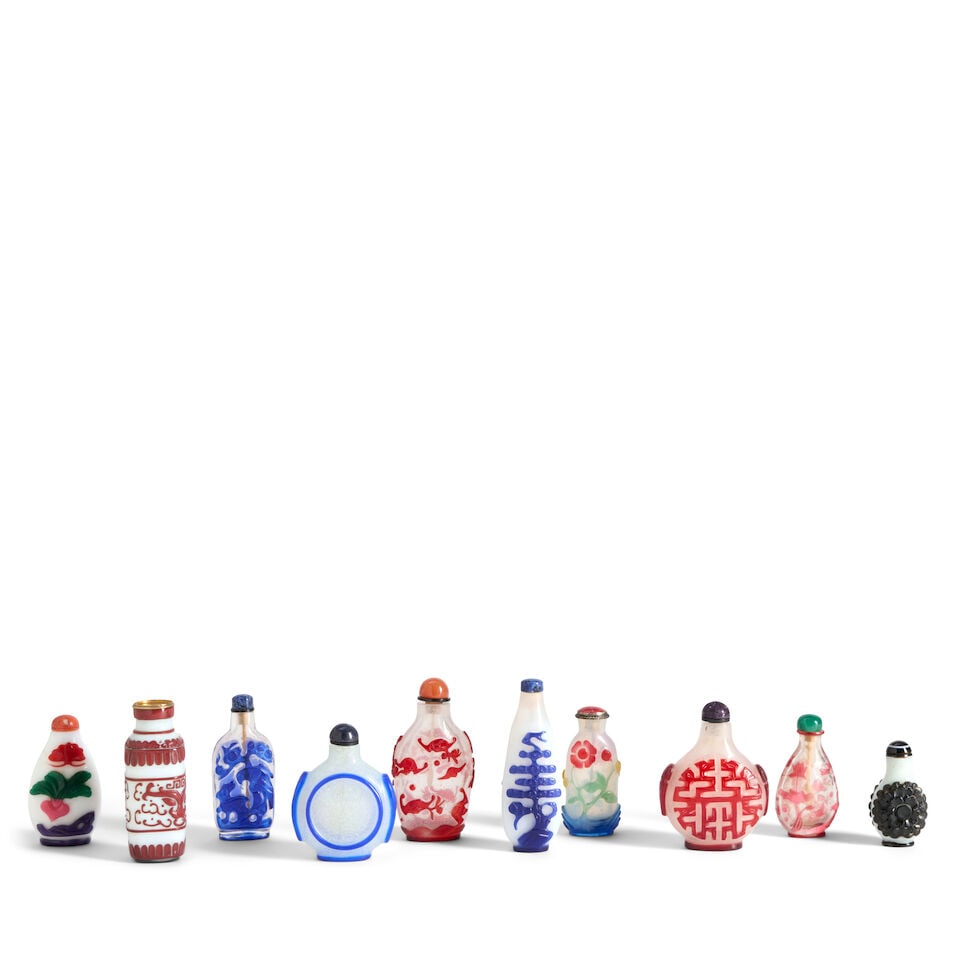 Ten Glass Snuff Bottles China, 20th century, (10) - 2