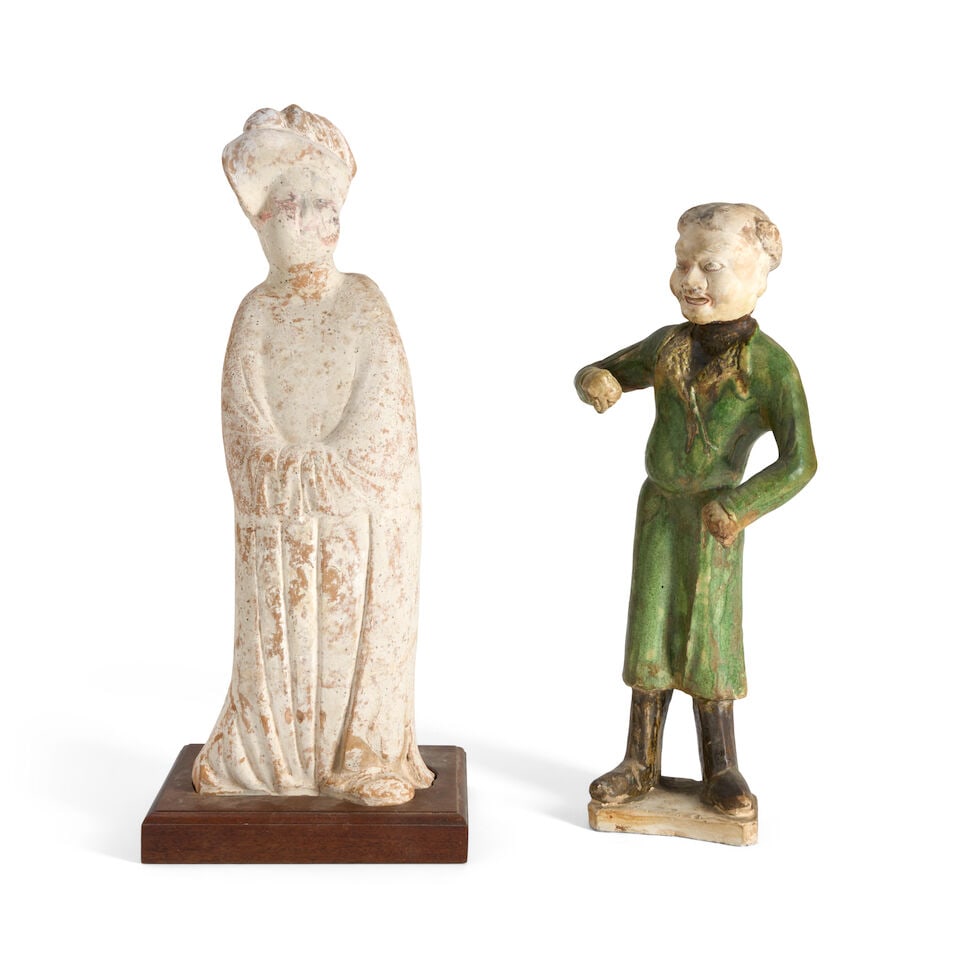 Two Pottery Figures China, Tang dynasty style, 20th century, (2) (1 of 2)