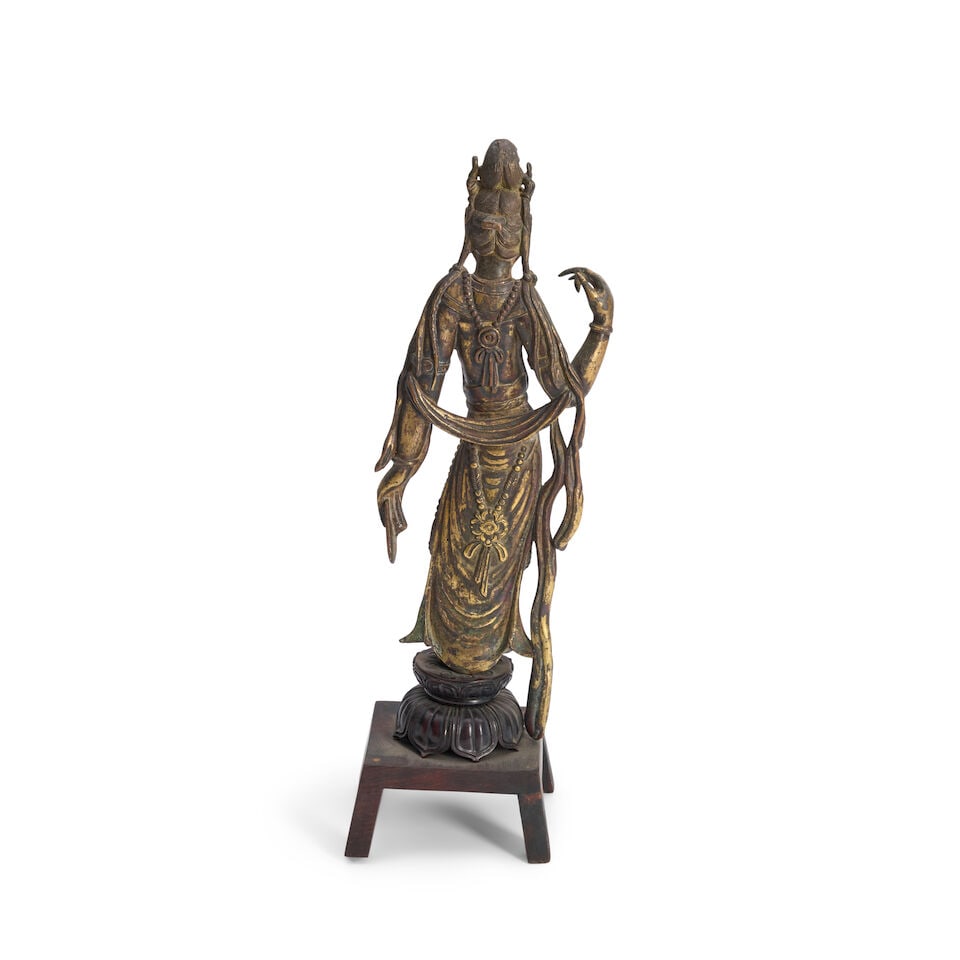 A Cast Gilt Bronze Model of a Bodhisattva China, Tang dynasty style, 20th century, - 2