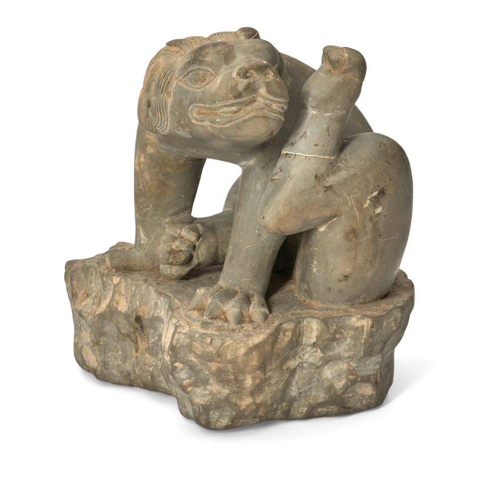 A Carved Stone Seated Lion China, Tang dynasty style, 20th century, - 2