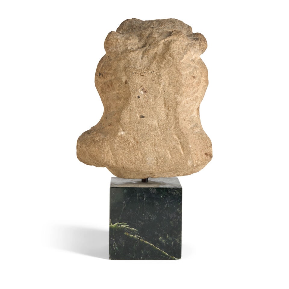 A Carved Sandstone Head of Bodhisattva China, Tang style, 20th century, - 2