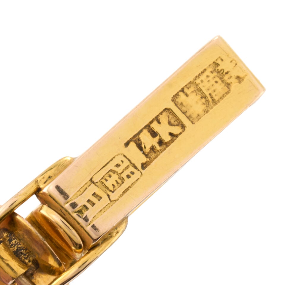 A GOLD AND JADE BRACELET WITH GIA REPORT - 3