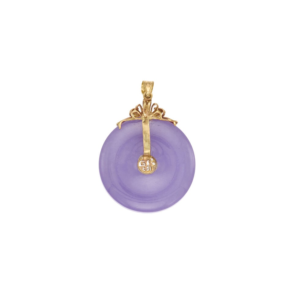 14K GOLD AND JADEITE PENDANT - 2