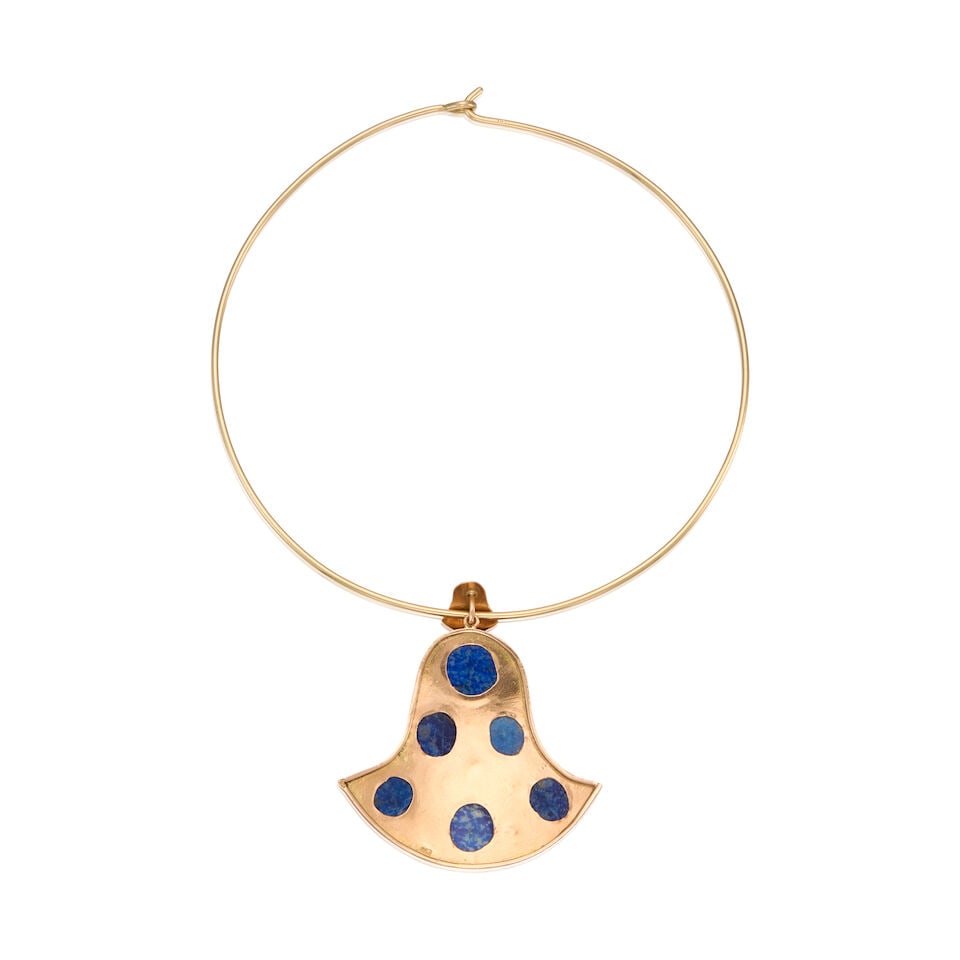 13K GOLD AND LAPIS LAZULI PENDANT NECKLACE - 2