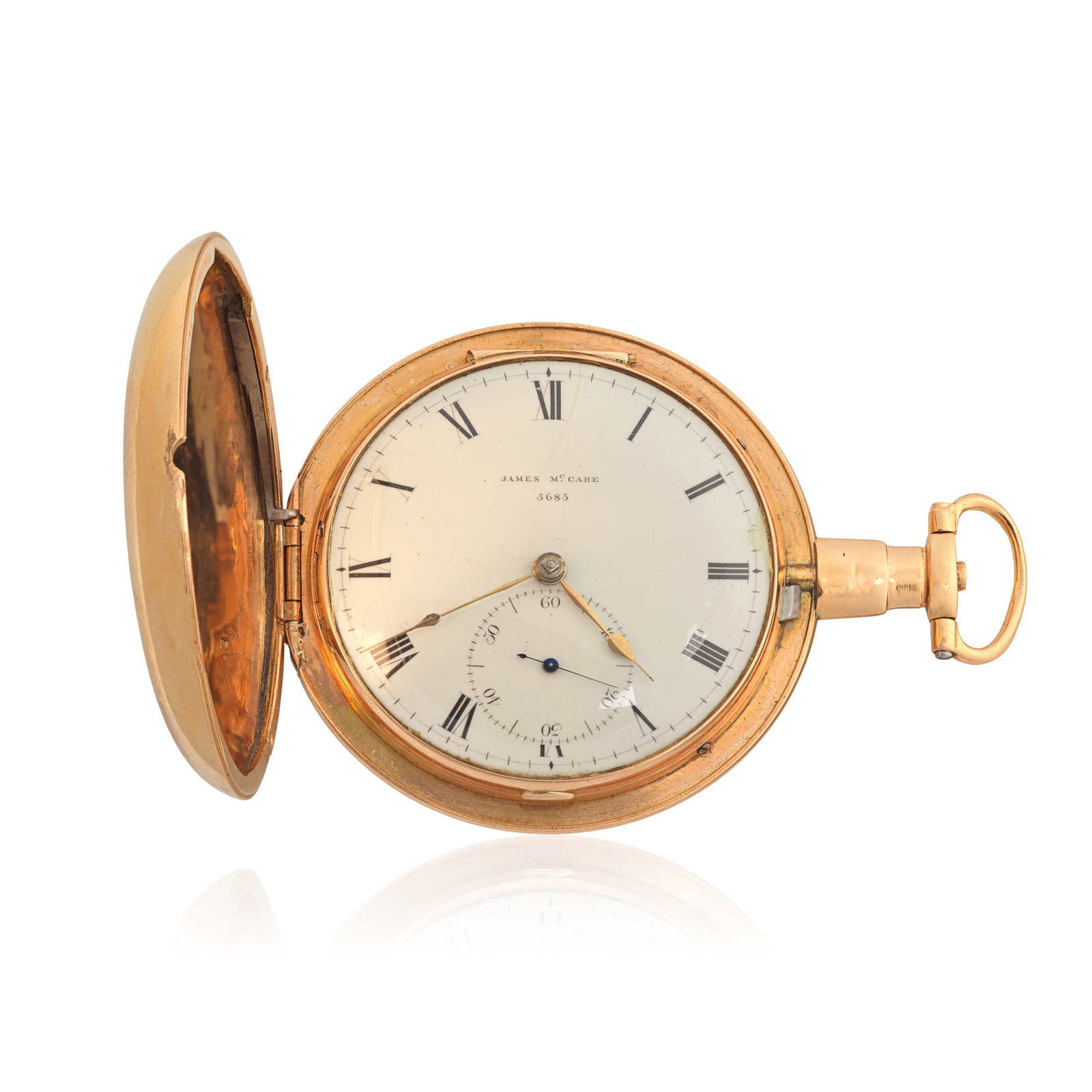 James McCabe, Royal Exchange, London. A fine 18K gold key wind full hunter pocket watch with dup... (1 of 1)