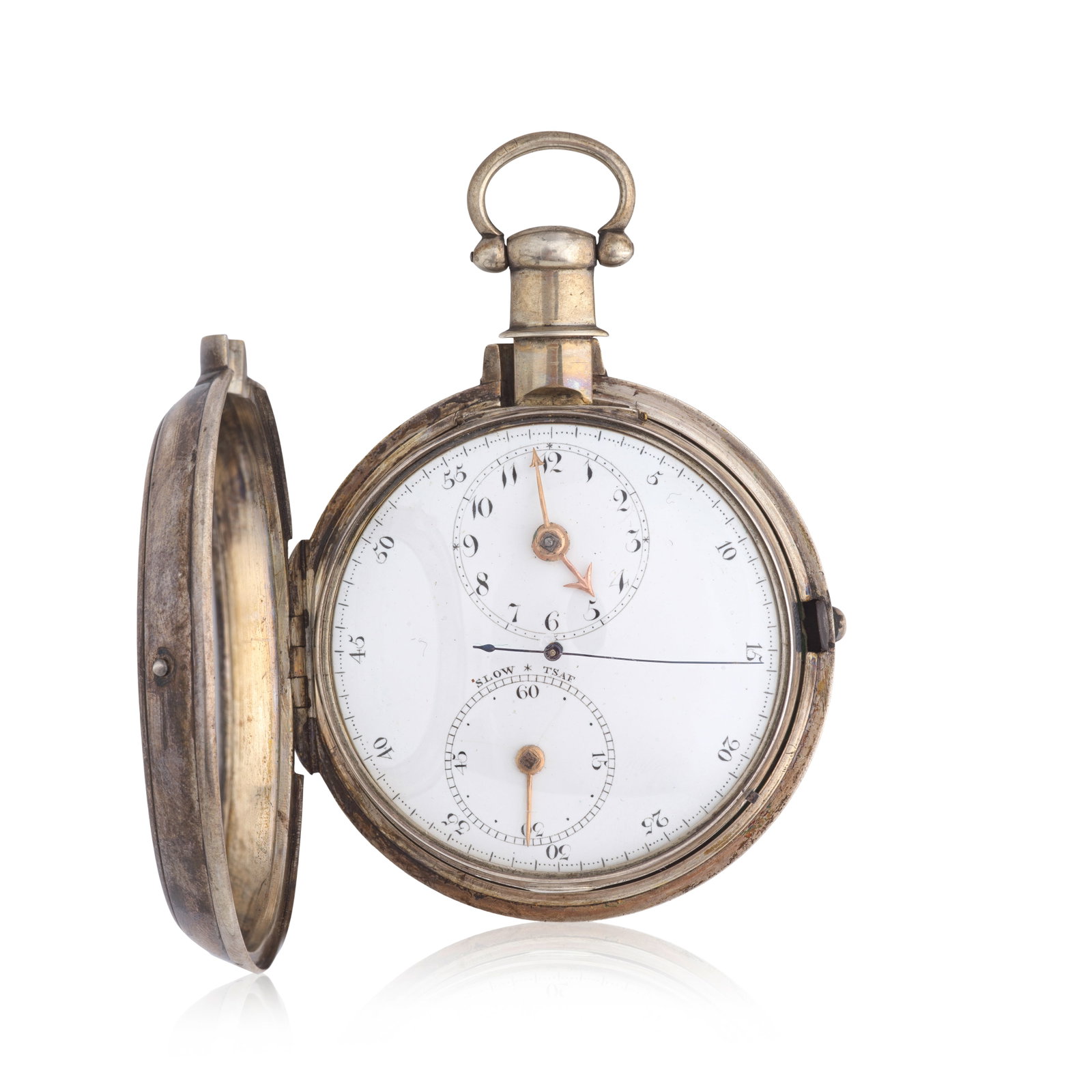 Alexander Trotter, Jedburgh. A silver key wind pair case pocket watch with offset dial and centr... (1 of 1)