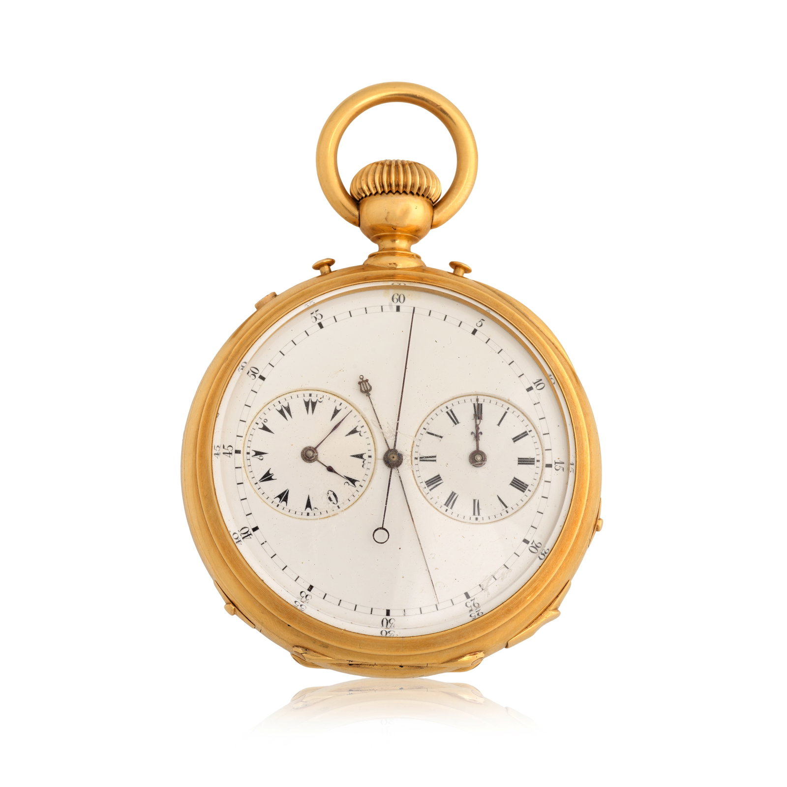 Eugène LeCoultre, 8 Rue Bonivard, Genève. A gold keyless wind retrograde perpetual cal... (1 of 1)