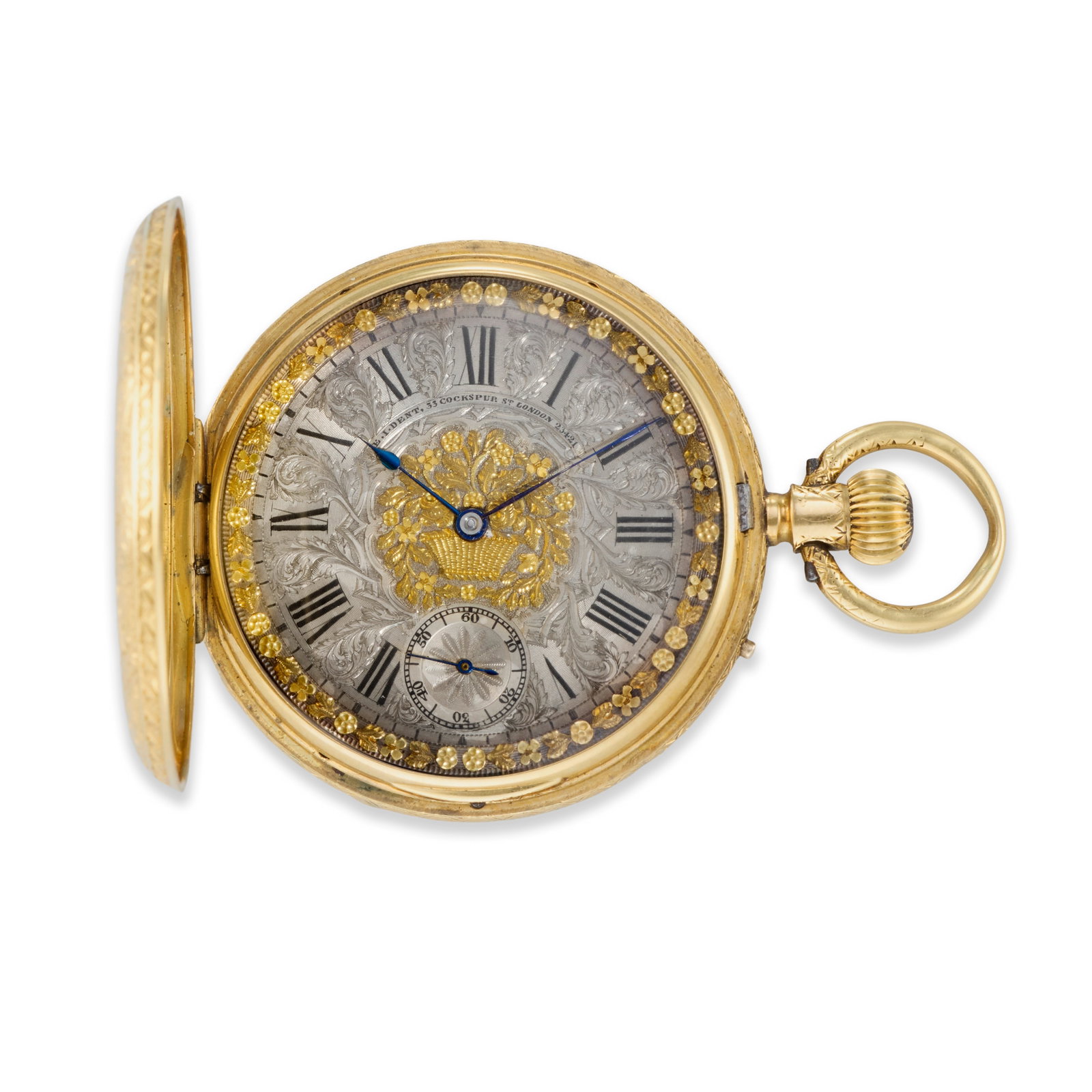 E I Dent, 33 Cockspur Street, London. An 18K gold keyless wind full hunter pocket watch London H... (1 of 1)
