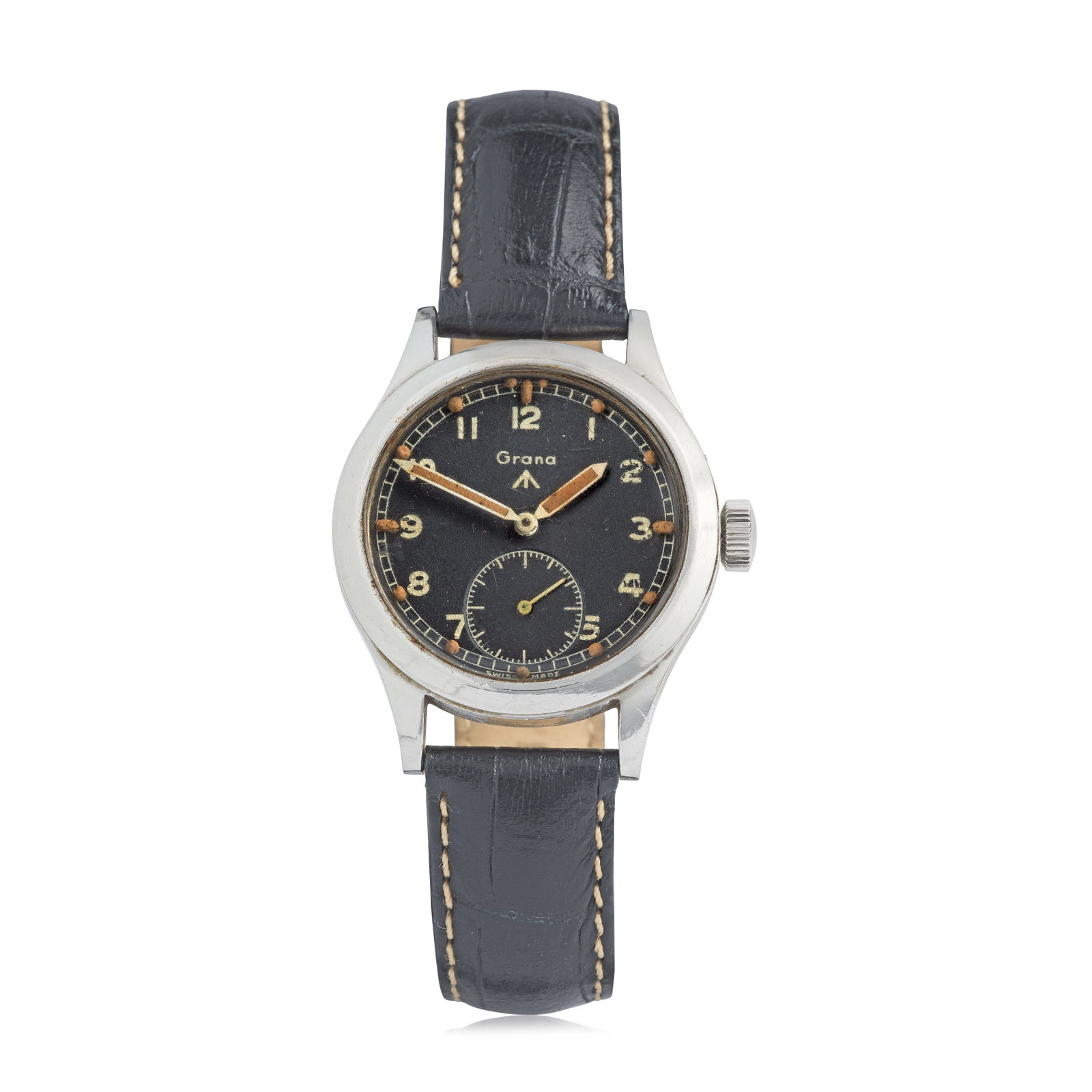 Grana. A rare stainless steel manual wind Military issue wristwatch 'Dirty Dozen', Circa 1945 (1 of 1)