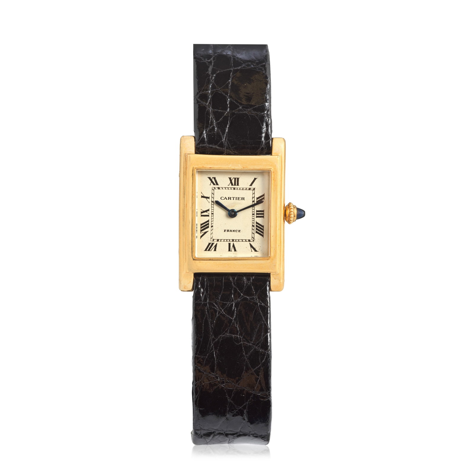 Cartier. A rare 18K gold manual wind rectangular wristwatch with 'eagle beak' lugs Tank Cornice... (1 of 1)