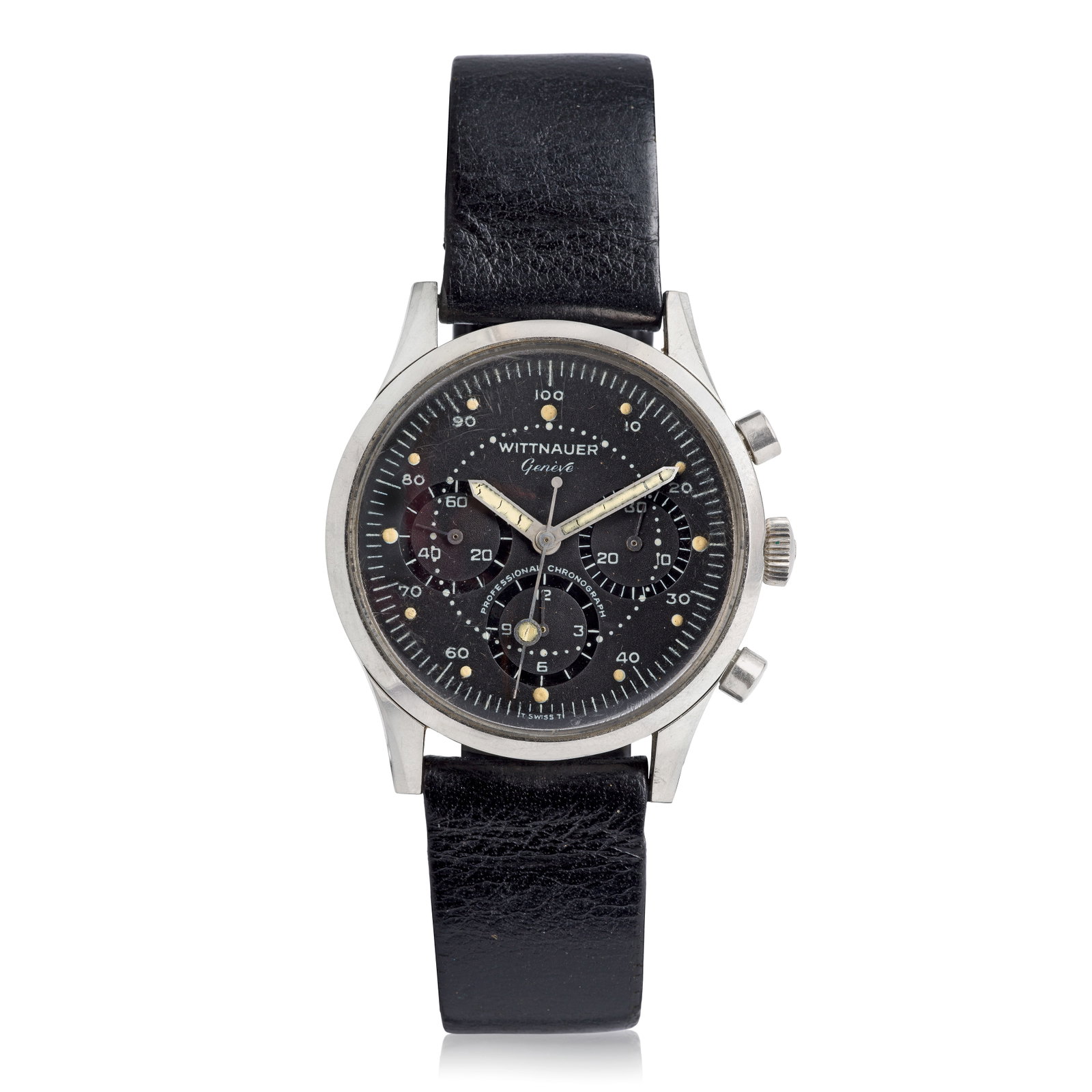 Wittnauer. A rare stainless steel manual wind chronograph wristwatch awarded to the current owne... (1 of 1)