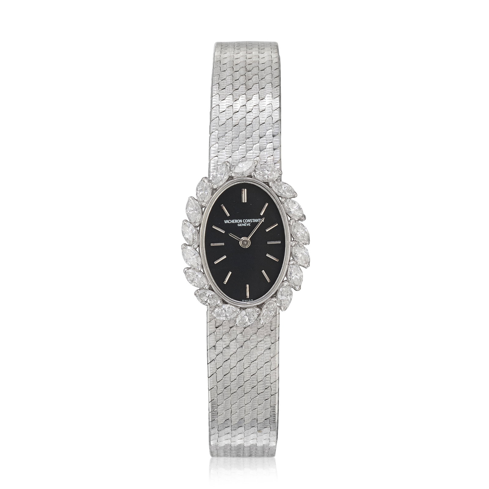 Vacheron Constantin. A lady's 18K white gold diamond set manual wind bracelet watch Ref: 1122, P... (1 of 1)