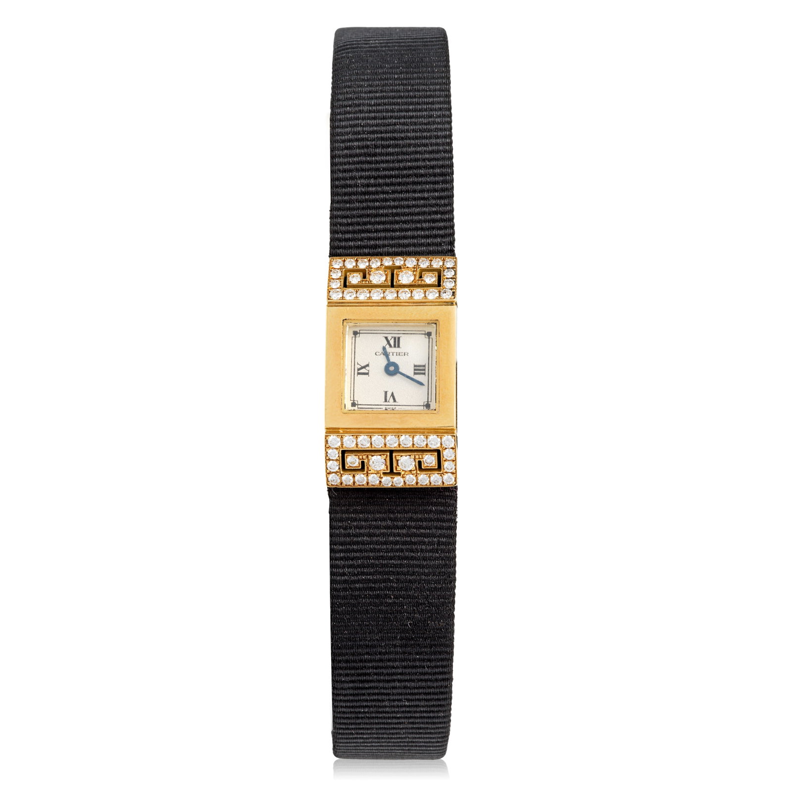 Cartier. A lady's 18K gold and diamond set quartz wristwatch Tank Lingot, Ref: 1705, Circa 1990: Cartier. A lady's 18K gold and diamond set quartz wristwatch Model: Tank Lingot Reference: 1705 Date: Circa 1990 Movement: 4-jewel Cal.201 quartz Dial: Silvered, black Roman numeral quarters, blued st