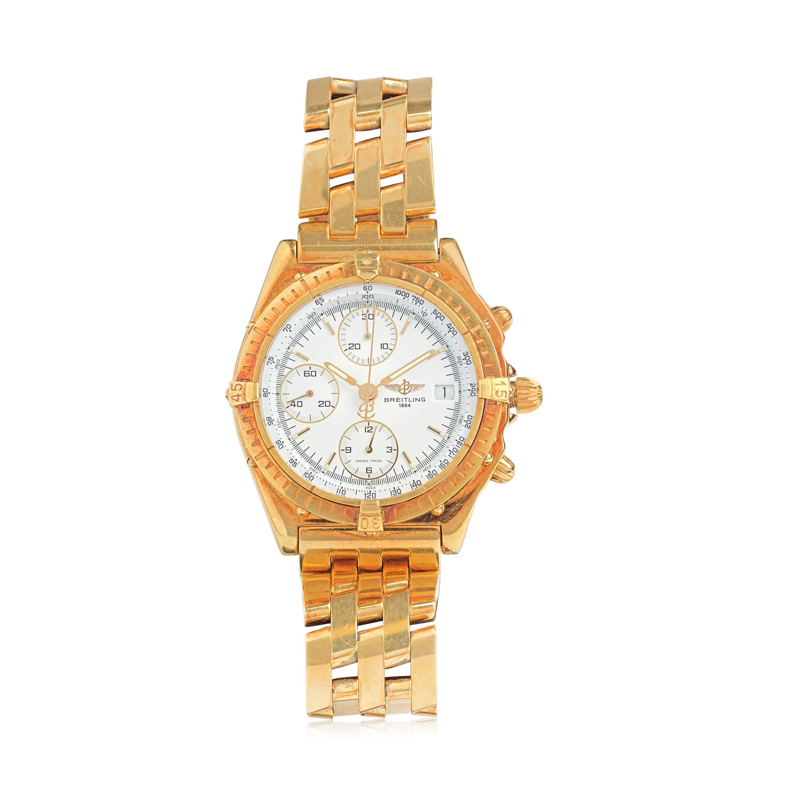 Breitling. An 18K gold automatic calendar chronograph bracelet watch Chronomat, Ref: K13048, Pu... (1 of 1)