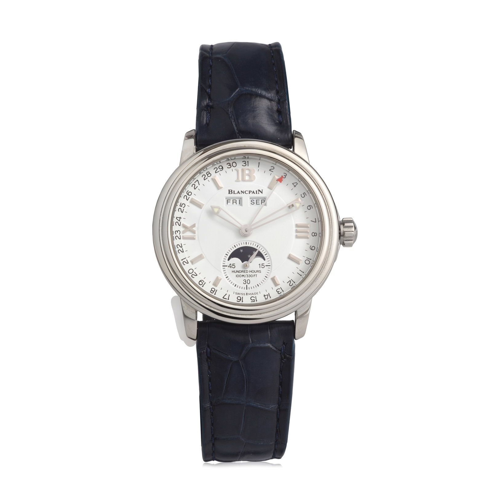 Blancpain. A stainless steel automatic triple calendar wristwatch with moon phase Leman Moonpha... (1 of 1)