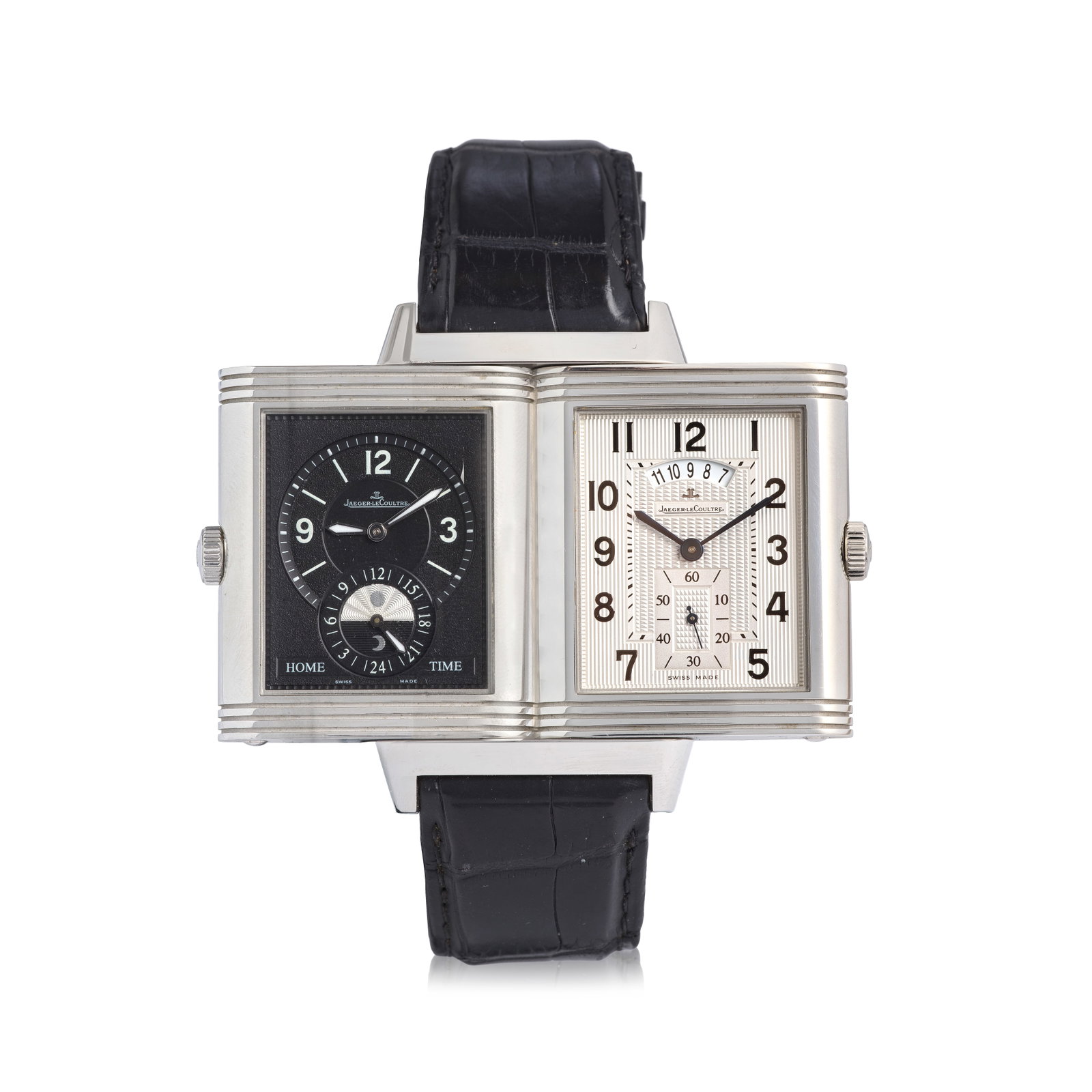 Jaeger-LeCoultre. A Limited Edition stainless steel manual wind reversible calendar wristwatch w... (1 of 1)